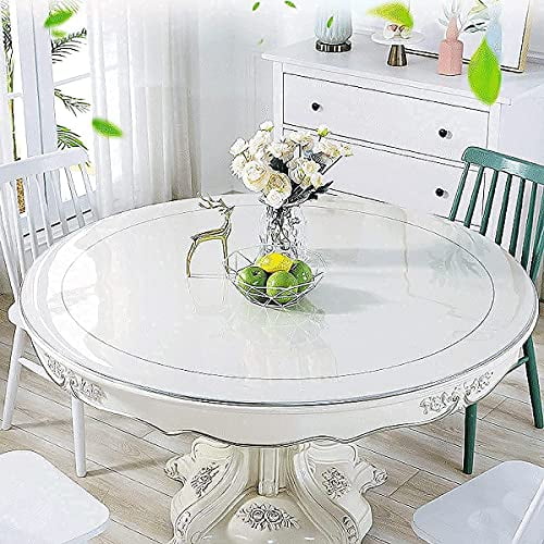 Royhom Upgrade Version 1 5mm Thick 54 Inches Clear Round Table Cover Pad Protector Mat Plastic Cloths Com Royhom Upgrade Version 1 5mm Thick 54, Round Table Protector Pads