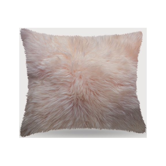 Blush Natural Sheepskin Square Pillow