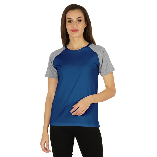 Inkmeso Womens Raglan Short Sleeve T-Shirt Regular Fit Casual Solid Basic Tee T-Shirts