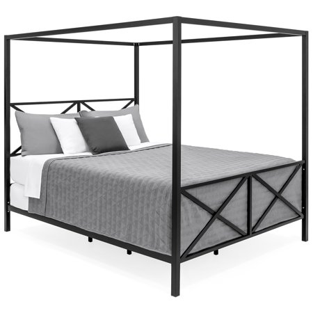 Best Choice Products Modern 4 Post Canopy Queen Bed W Metal Frame