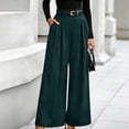 thumbnail image 2 of Edvintorg Work Pants Women High Waisted Pleated Wide Leg Dress Trousers with Pockets Women Business Pants Green S, 2 of 6