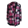 thumbnail image 5 of Cardigan for Women Winter Fall Flannel Plaid Light Weight Thin Shirts Raglan Long Sleeve Button Down Chest Pocketed Shirts Blouse Cardigan Jacket Sweaters Tops, 5 of 8