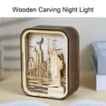 thumbnail image 3 of Luz De Noche Tallada En Madera, Lámpara De Mesa Tallada En Madera Decorativa Para Dormitorio, 3 of 7