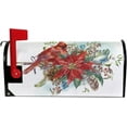 thumbnail image 2 of Christmas Poinsettia Flower and Winter Bird Red Cardinal Magnetic Mailbox Cover Standard Size for Garden Yard Outdoor Decorations-18 x 20.8", 2 of 5