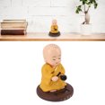 thumbnail image 4 of Solar Little Monk Figurine For Wealth Blessings, Funny Statue For Office Car Home, 4 of 8