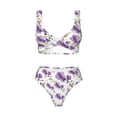 thumbnail image 4 of Daiia Orchids Flowers Women's Bikini Set Two Piece Swimsuit High Waisted Bikini Adjustable Straps Bikini Perfect for Beach, Pool, and Summer Vacation-Large, 4 of 9