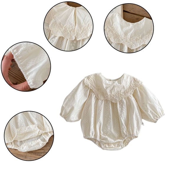 LYMAYTER Newborn Baby Girls Fall Outfits Ruffles Long Sleeve Bubble Romper Fashion One Piece Outfit