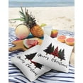thumbnail image 3 of Pack of 2 Outdoor Pillow Covers, Merry Christmas Red Checked Christmas Tree Waterproof Square Throw Pillowcase Cushion Decorative Pillow Covers for Couch Patio Tent, 24x24 in, 3 of 6