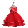 thumbnail image 4 of Kids Red Dress for Girls Ruffle Tulle Dress Toddler Tea Party Dress Hallowmas Dresses for Toddler Girls 3-4 Years, 4 of 7