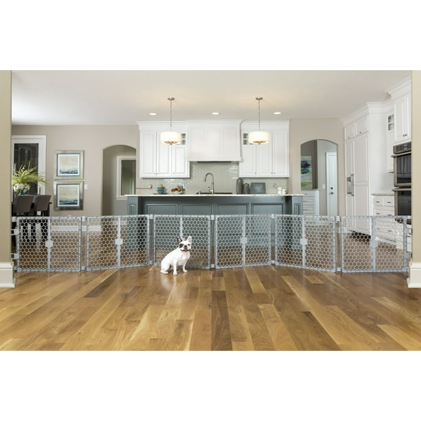 Carlson Pet Products 2 in 1 Dog Gate and Pen, Gray, 192"L x 2"W x 26"H