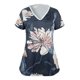 thumbnail image 3 of Gibobby Playera Manga Corta para Mujer Tops encaje sexy para mujer Camisa con cuello en V Impreso Camiseta manga corta Camiseta elegante casual Camiseta s(Azul,CH), 3 of 5