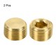 thumbnail image 3 of Uxcell tapón de tubo de latón macho rosca hexagonal interior cabezal de ajuste para agua aire combustible tubería 3/8" NPT, 3 of 5