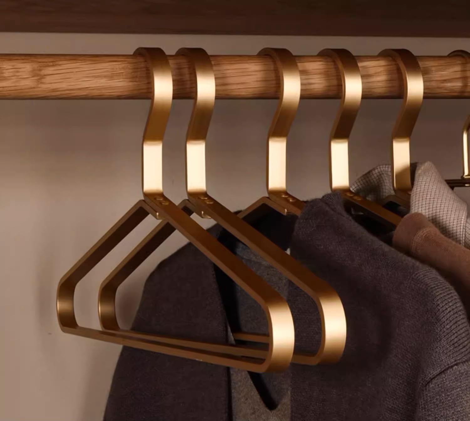 Premium Matte Gold Aluminum Coat Hanger,  Smooth Durable Metal Shirt & Dress Hangers, Clothing Support Hanger