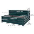thumbnail image 3 of Outsunny 2 Tier Raised Garden Bed Galvanized Steel Planter Box, Green, 3 of 10
