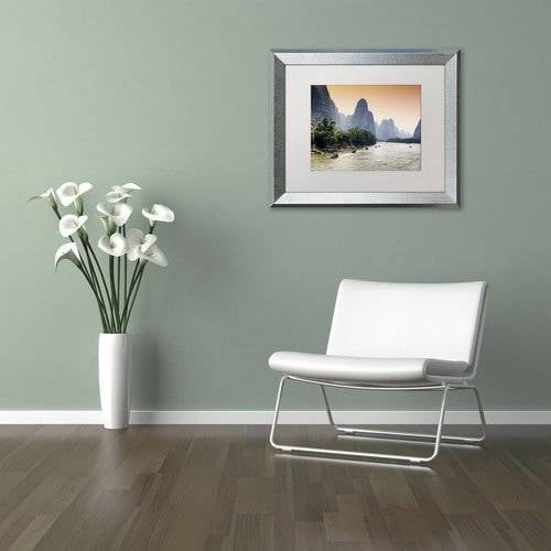 Trademark Fine Art "Li River" Canvas Art by Philippe Hugonnard, White Matte, Silver Frame