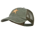 thumbnail image 2 of Starfish Embroidered Washed Trucker Cap - Olive Olive OSFM, 2 of 5