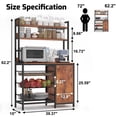 thumbnail image 2 of Chnnmbrn Kitchen Bakers Rack Large Brown Wood Shelf With Pulled-Out Baskets and Cabinet,Microwave Oven Stand, 2 of 10