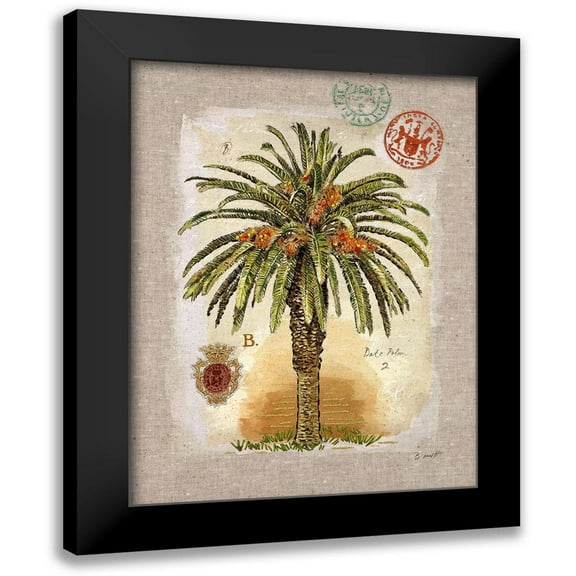 Barrett, Chad 12x14 Black Modern Framed Museum Art Print Titled - Linen Date Palm Tree