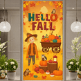 thumbnail image 4 of Autumn Theme Hello Fall Banner Thanksgiving Decor Maple Leaves Decoration Squirrel Pumpkin for Seasonal Celebration Outdoor Decor Indoor Decor, 4 of 9