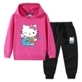thumbnail image 2 of Hello Kitty-suéter con capucha para niña, pantalones, ropa de dos piezas para niño, conjunto de bebé de manga larga de algodón puro, moda bonita, 2 of 5