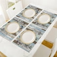 thumbnail image 2 of Cow Placemat Set of 4, 12x18 Inch Rustic Farmhouse Blue Wooden Animals Rooster Chickenr Cow Print Western Farm Barn Spring Coffee Table Mats Home Outdoor Party Kitchen Dining Table Decoration, 2 of 6