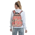thumbnail image 7 of Honeii Small Coral Red Flowers Print Lightweight Backpacks,Carry on Backpack,Durable Backpack for School, Work & Travel, 7 of 7