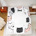 thumbnail image 5 of Castle Fairy Cute Animal Cats Queen Sheet Sets,Black Pink White Bed Set, 5 of 7