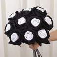 thumbnail image 4 of Halloween Fake Flowers,Dead Bouquet,20.5 Inch Artificial Black And Red Rose Ornament,Halloween Simulation Rose With Leaves,Gothic Rose.(White), 4 of 8
