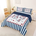 thumbnail image 2 of Manfei Sport Baseball Games Queen Comforter Set For Boys,67 Number Print Comforter Sets Queen,Red Blue White,Navy Blue Reversible,3pcs,1 Comforter and 2 Pillowcases, 2 of 8