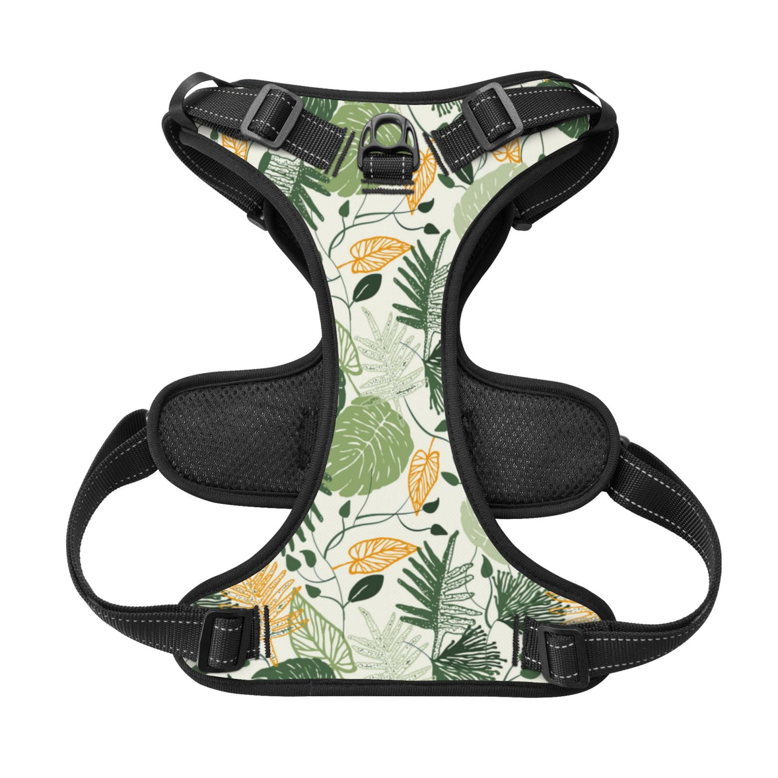 Kdxio Hawaiian Style Print No Pull Dog Harness Adjustable Reflective Oxford Easy Control Medium Large Dog Harness for Training and Everyday-X-Large