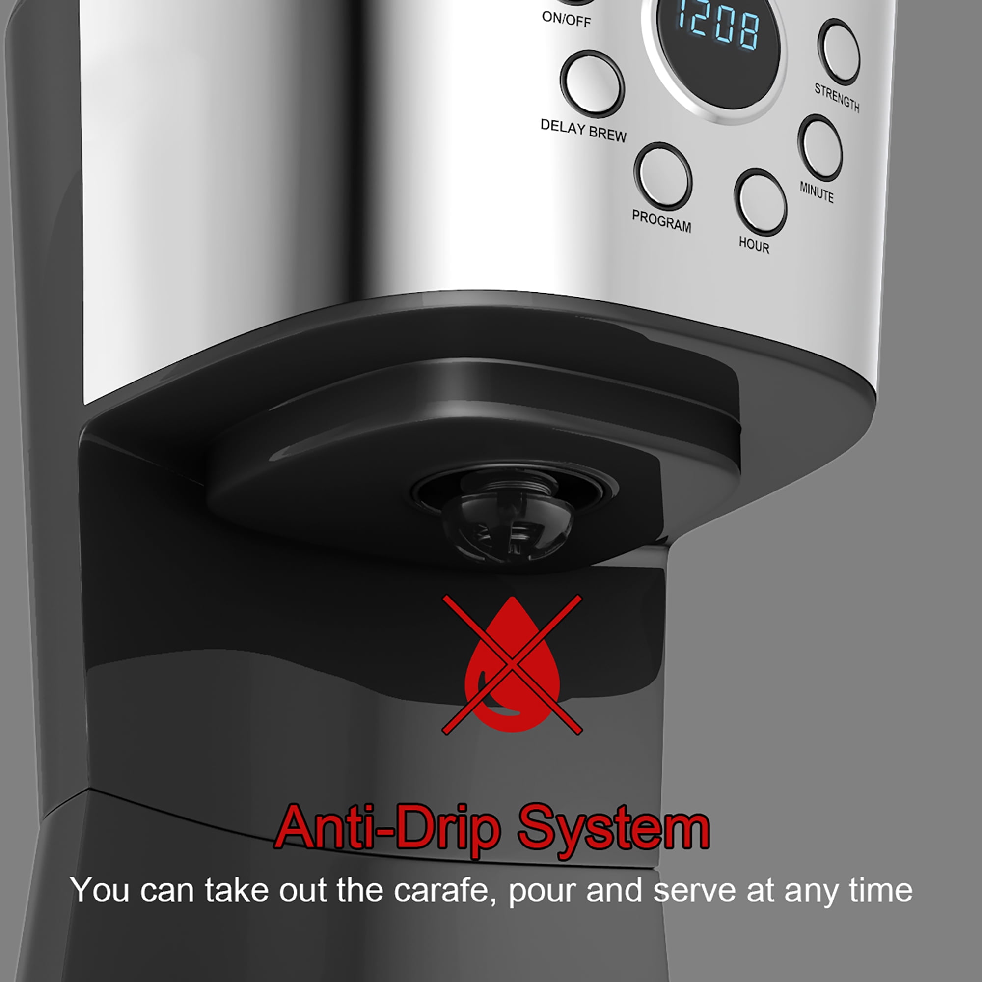 Buy Wholesale China Oem Portable Mini Brew Switch Coffee Maker 12-cup Lcd  Display Programmable Coffee Machine & Brew Coffee Maker at USD 51