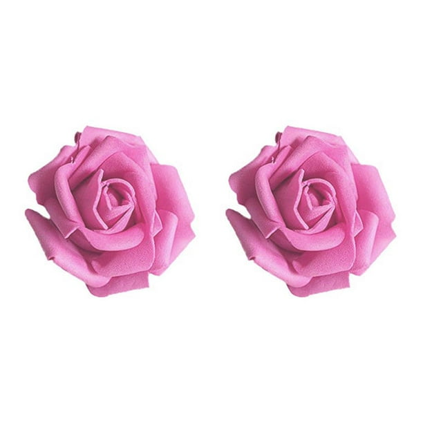 Bearachild 50 piezas de flores biónicas artificiales, rosas de espuma PE, flores falsas, arreglo de novia, decoraciones, boda, fiesta, rosa roja Rosa roja 2Conjunto
