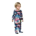 thumbnail image 3 of Odeerbi Christmas Onesie Pajamas for Family Holiday Sleep Jumpsuit Long Sleeve Family Christmas Pajamas Matching Sets Toddler Fashion Printed Hooded Jumpsuit Sleepwear PJs Set Navy, 3 of 5