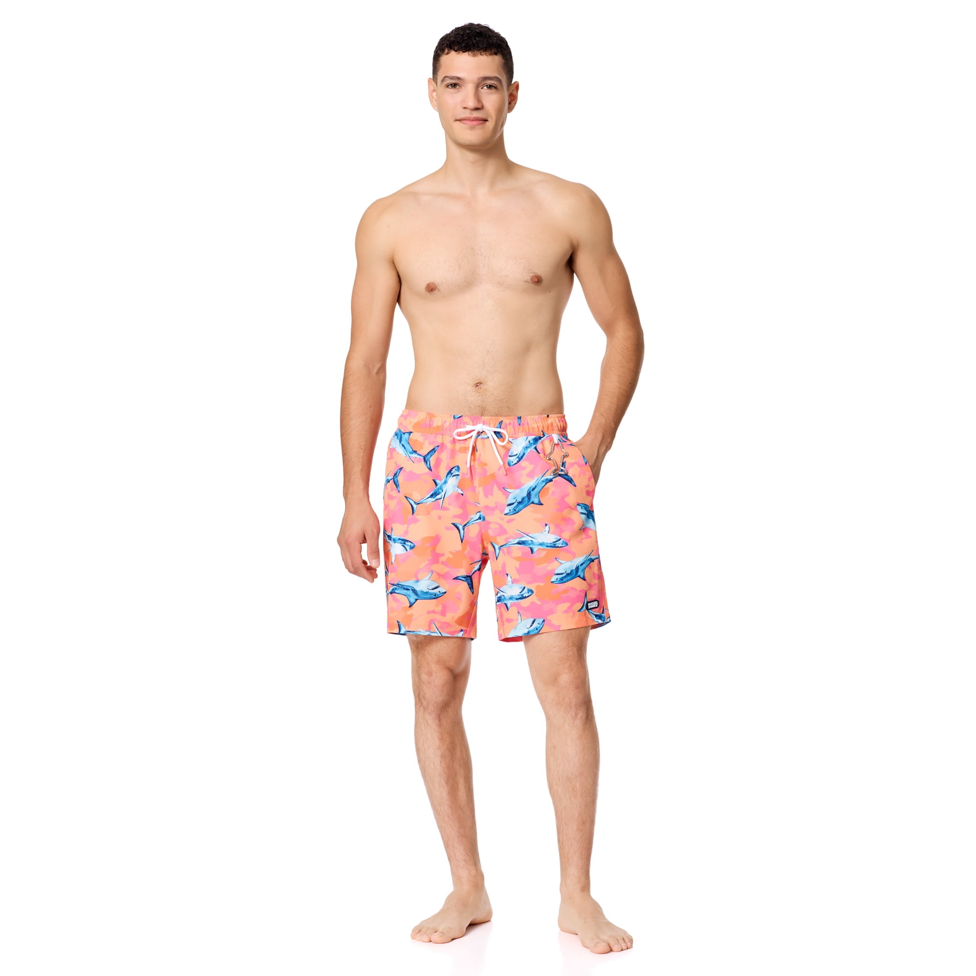 Rugged Shark Mens & Big Mens Swim Trunks, 7" Inseam, Sizes S-3XL