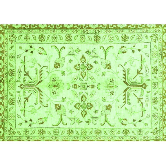 Ahgly Company Indoor Rectangle Oriental Green Traditional Area Rugs, 3' x 5'