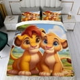 thumbnail image 4 of Rey León, Simba Conjunto de sábanas temático, trío de piezas, cómodo y amigable con la piel, diseño único, regalo de decoración para el hogar para familiares, amigos y fans,173cm *218cm, 4 of 6