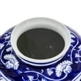 thumbnail image 3 of 9 Inch Porcelain Vase, Blue Persian Print, Curved Shape, Flared Opening- Saltoro Sherpi, 3 of 5