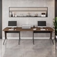 thumbnail image 3 of Scranton & Co Wood and Metal L-Shaped Computer Desk in Mahogany, 3 of 12