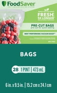 FoodSaver 1-Pint Precut Vacuum Seal Bags with Multilayer Construction, 28 Count