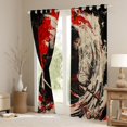 thumbnail image 3 of Manfei Black Red Women Worrior Black Out Curtains, Japanese Samurai Curtains Pack of 2 (42x63 Each), Tokyo Abstract Style Bedroom Curtains, Curtains and Drapes Decor, 3 of 6