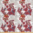 thumbnail image 1 of Floral Fabric by the Yard Upholstery, Romantic Boho Style Narcissus Magic Magnolia Rose Vibrant Pattern Print, Decorative Fabric for DIY and Home Accents, Red Black Grey by Ambesonne, 1 of 4