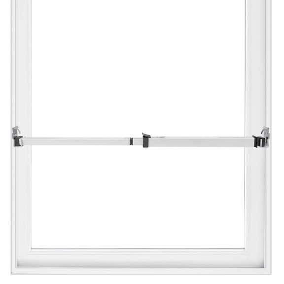 SecurityMan Adjustable Window Bar, Heavy-Duty Iron Lock for Horizontal or Vertical Use, Childproof, 14.25"–37", White