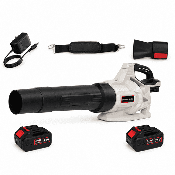Ktaxon Cordless Leaf Blower, 150MPH/565CFM, 4 Adjustable Speeds,Portable Leaf Blower with 2×4.0 Ah Batteries for Lawn Care, Snow Blowing, and Cleanup