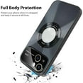 thumbnail image 2 of Compatible with iPhone 15 Case 2023 【Support for Magsafe】 Magnetic Logo View Magnetic Plating Luxury Case Wide Lens Camera Protection Shockproof Corner Back Cover -Black, 2 of 12
