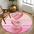 thumbnail image 3 of Valentine's Day Love Washable Area Rug&nbsp;5 ft Heart Desserts Gradient Pink Abstract Soft Round&nbsp;Rugs for Living Room, Non Slip Carpet for Bedroom&nbsp;Entryway Dining Room, 3 of 9