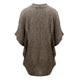thumbnail image 2 of Made by Johnny Women's Short Sleeve Open-Front Batwing Cardigan XXXL KHAKI_BLACK, 2 of 6