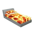 thumbnail image 2 of Ambesonne Orange Fitted Sheet & Pillow Sham Set, Hot Warm Colored Lava Form, Twin, Orange and Yellow, 2 of 2
