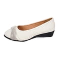 thumbnail image 2 of Casual Shoes for Women Elegant Round Toe On Casual Shoes For With Embellishments Comfortable Flat Sole Everyday Footwear For All Day Wear Wide Fit,White,CN:40(US:7.5), 2 of 8