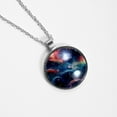 thumbnail image 4 of Galactic Planet Stunning Glass Circular Pendant Necklace - Fashionable and Elegant Necklaces for Women, 4 of 5