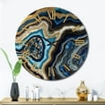 thumbnail image 2 of Designart "Gold Blue Geode Gems Mineral Radiance" Stone Geode Oversized Wall Clock, 2 of 5